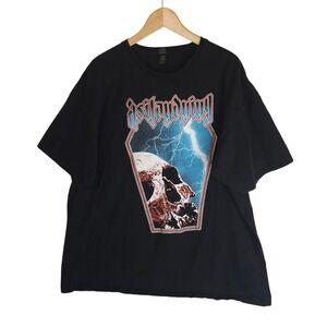 As I Lay Dying Band T-Shirt XXL Black Skull Lightning Metalcore Tultex‎ Tee